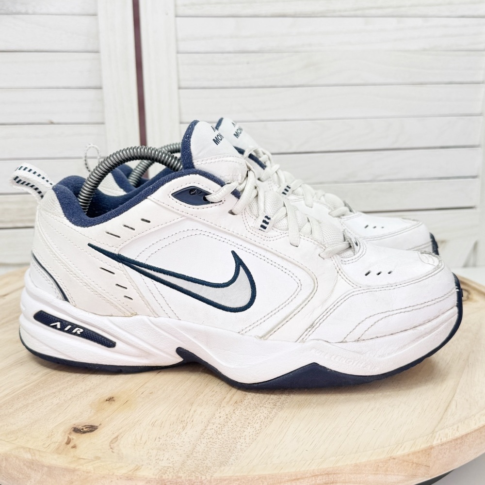Nike Air Monarch IV 4E Wide Fit Workout Sneakers White Blue‎ Mens 8 416355-102 - Picture 11 of 11